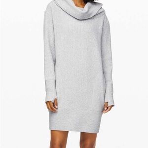 Lululemon Along the Way Dress Heathered Core Ultra Light Grey Small Casual Cozy
